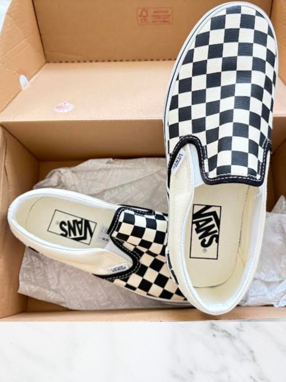 Vans Checkerboard Lace-Up Sneakers -Classic Slip-On Stackform Checkerboard Shoes - Picture 8 of 10
